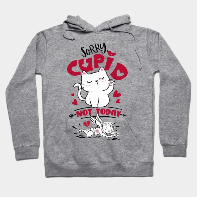 Valentines day Cat Cupid Hoodie by Darkside Labs